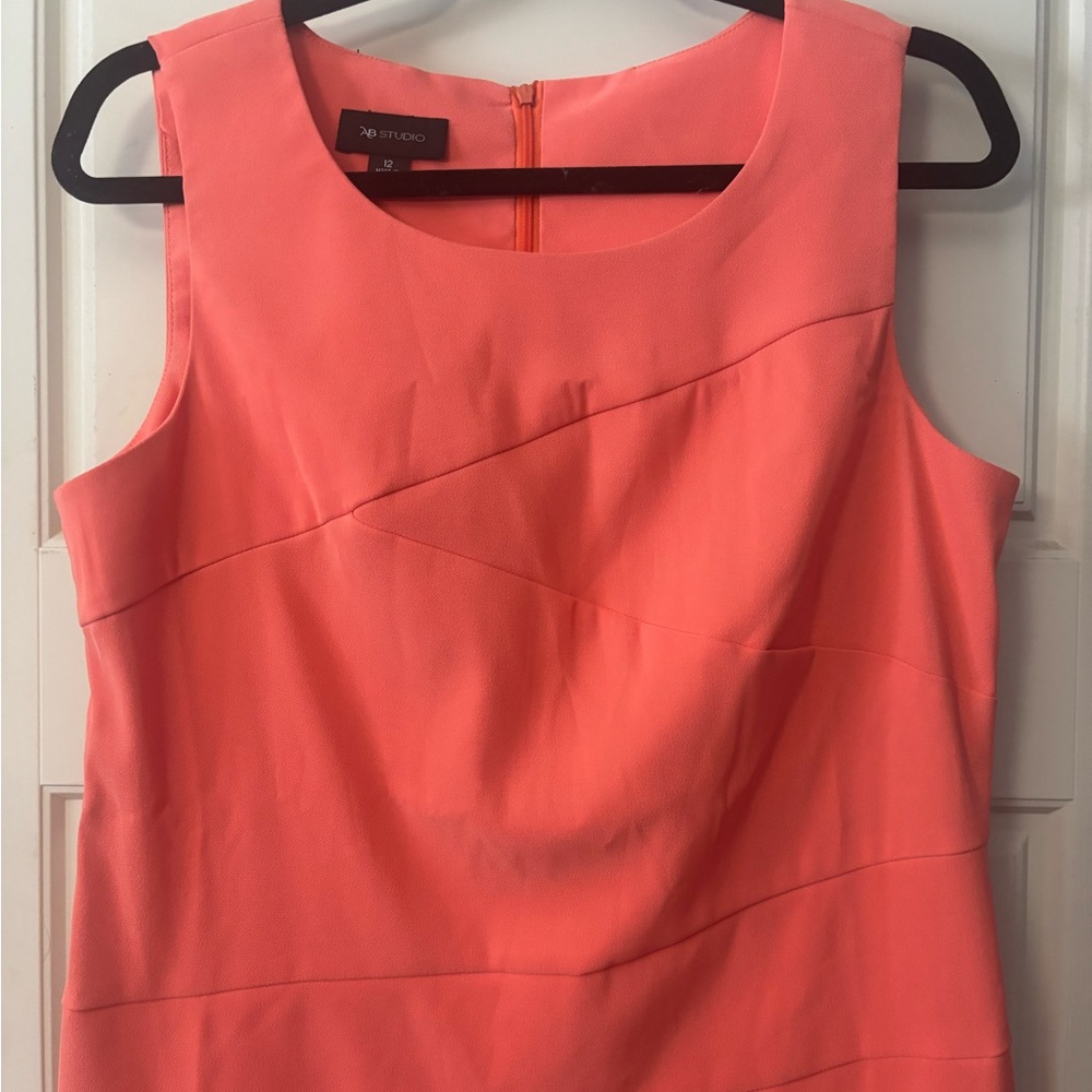 AB Studio Orange Asymmetrical Sheath Dress Cocktail